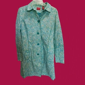 Valerie Stevens button trench coat rain jacket size Small season color